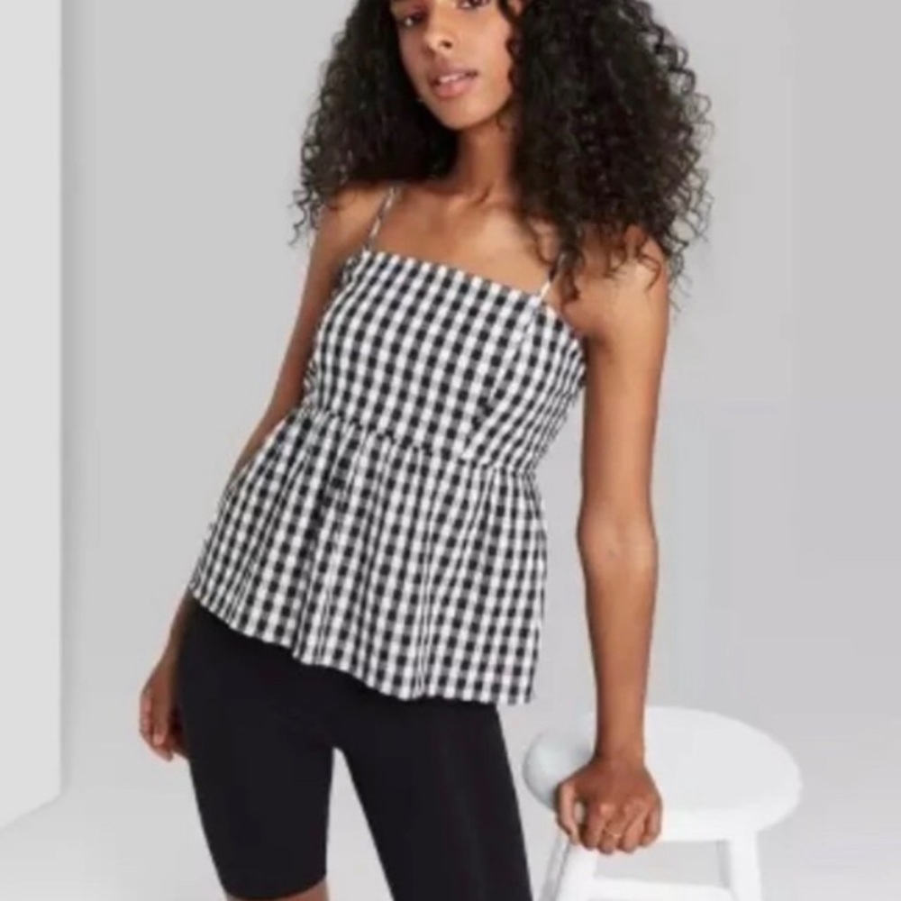 Wild Fable Gingham Babydoll Top - Picture 2 of 3